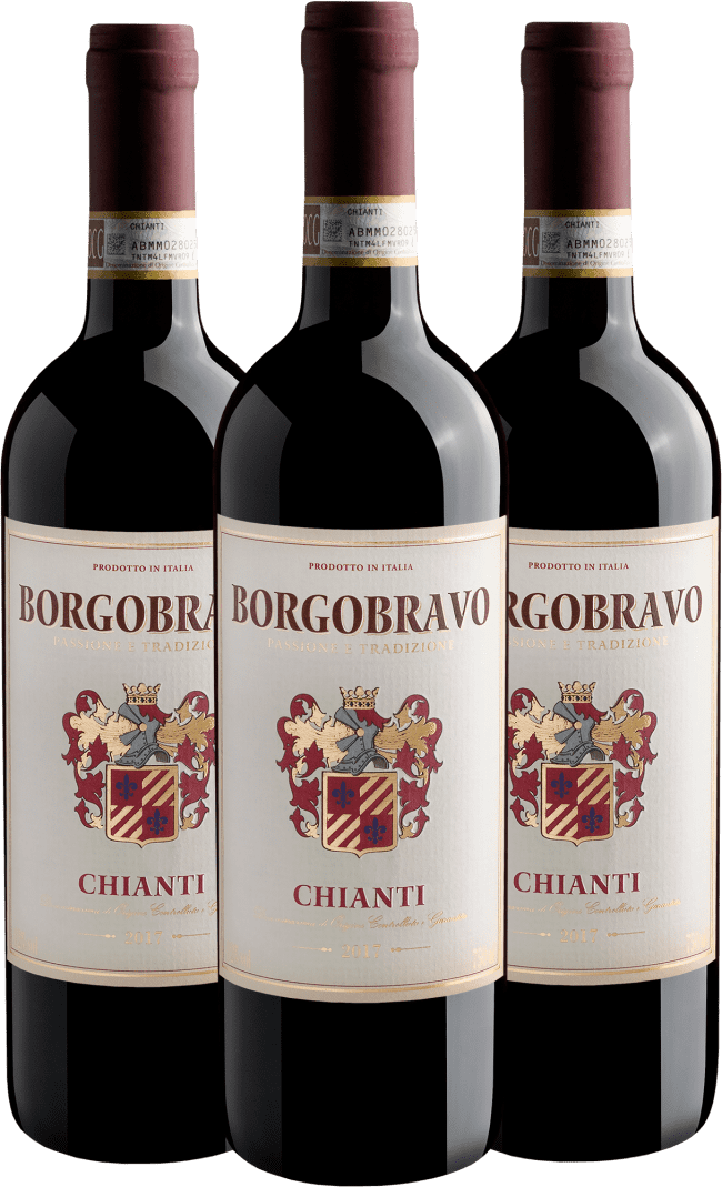 Kit 3 Borgobravo Passione e Tradizione Chianti DOCG 2017 | R$ 39,90 por garrafa
