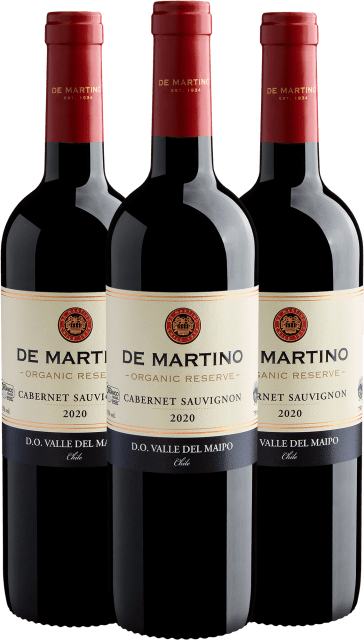 Kit 3 De Martino Organic Reserve Cabernet Sauvignon Valle del Maipo D.O. 2020