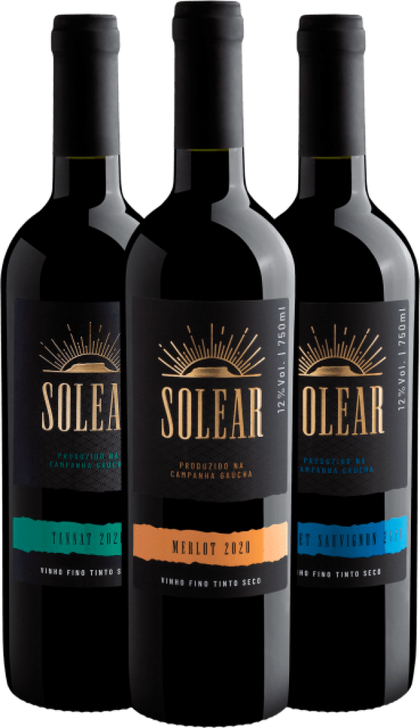 Kit Solear: Merlot + Tannat + Cabernet Sauvignon | Economize +R$30