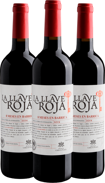 Kit 3 La Llave Roja 8 Meses En Barrica Vino de la Tierra de Extremadura IGP 2014
