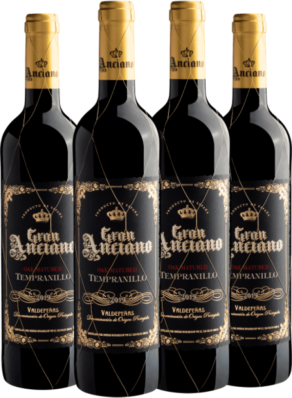 Kit 4 Gran Anciano Oak Matured Tempranillo Valdepeñas DOP 2019