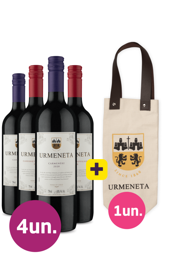 kit 4 - Urmeneta + Bolsa Porta Vinho Urmeneta Grátis