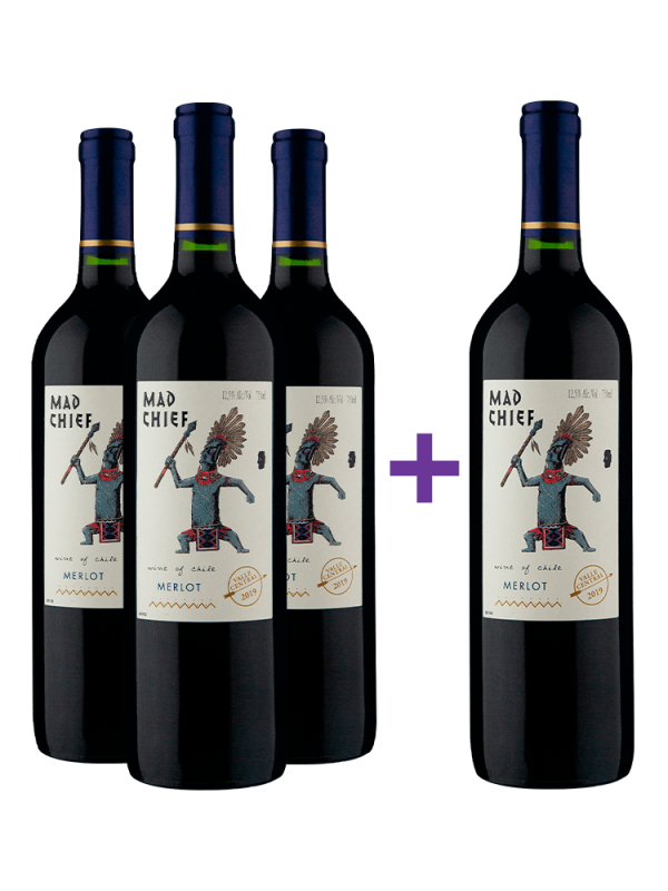 Compre 3 e leve 4 Mad Chief Merlot 2019