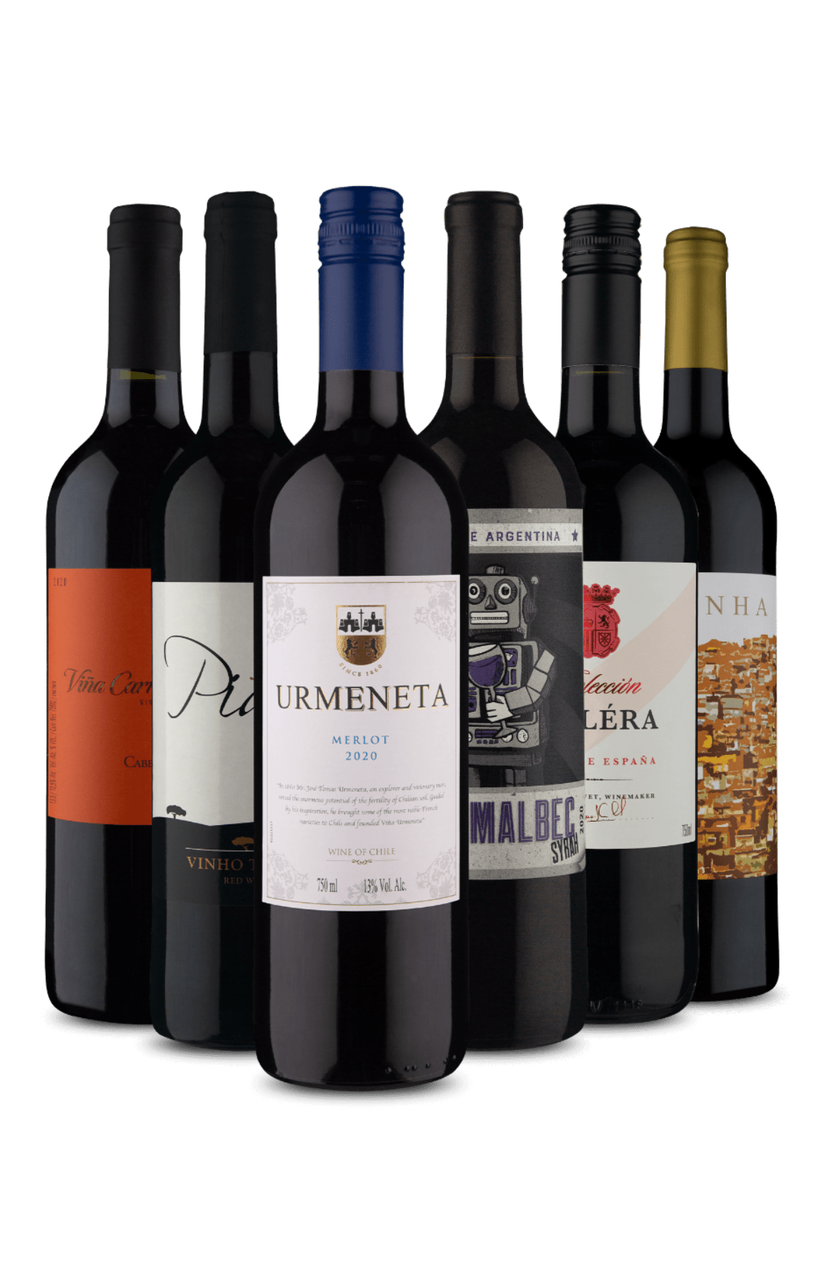 Kit com 6 Tintos Maravilhosos para um Jantar Romântico (6 Vinhos)