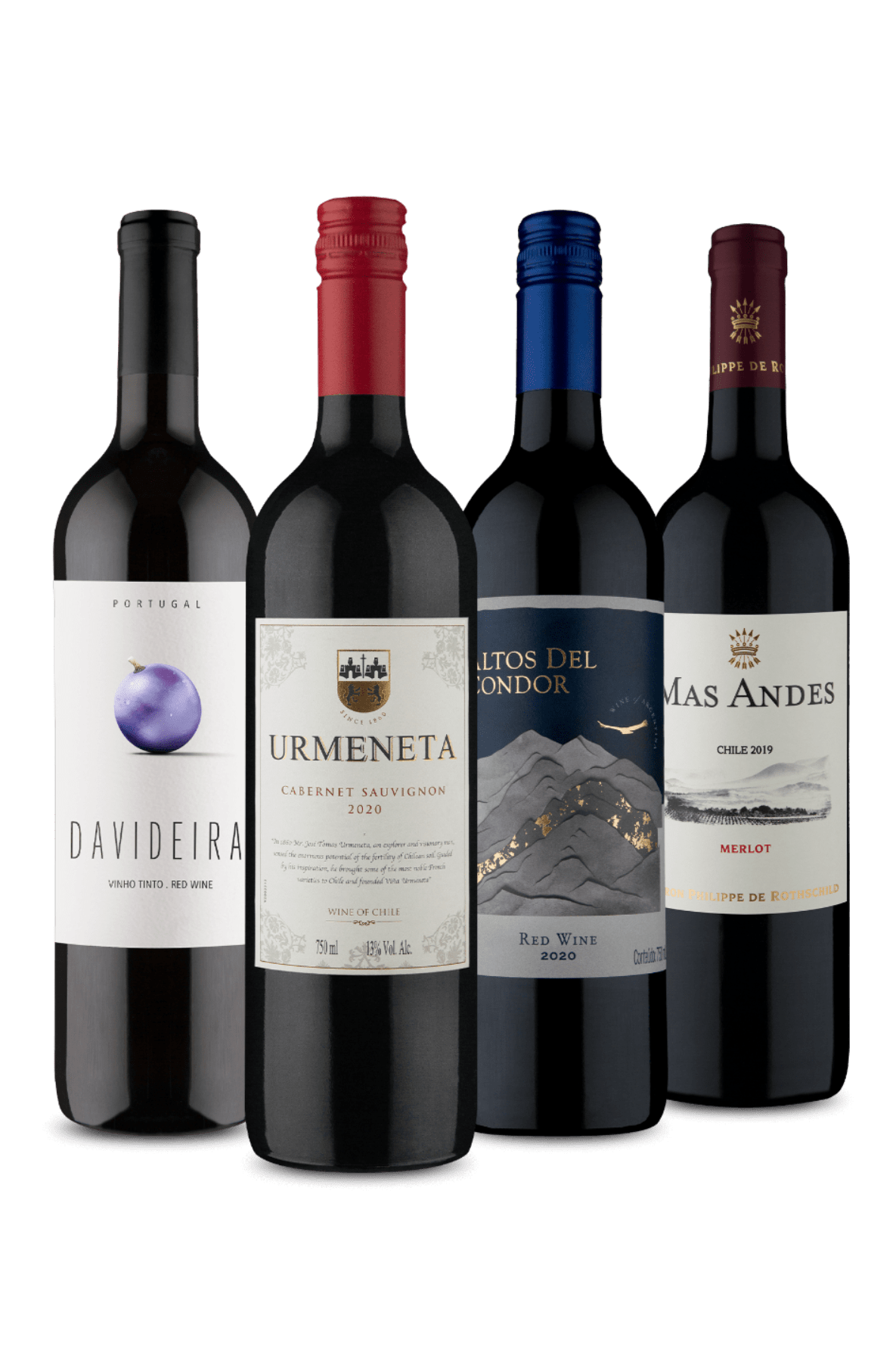 Kit BBB, 4 Tintos Bons, Bonitos e Baratos (4 Vinhos)