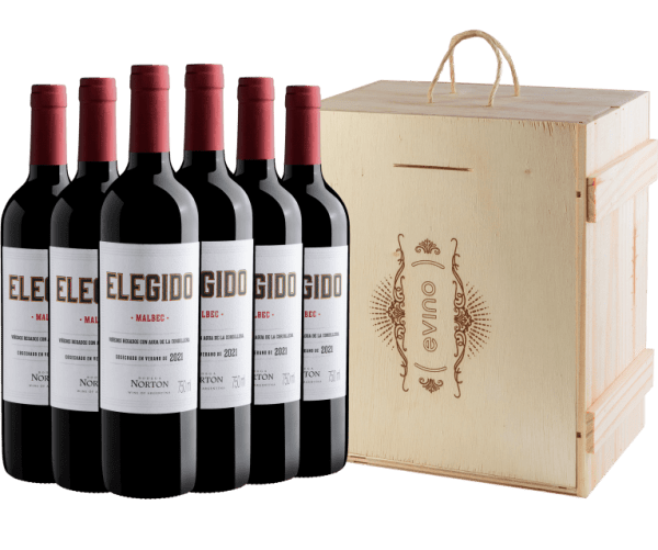 Kit 6 Bodega Norton Elegido Malbec + Caixa de Madeira