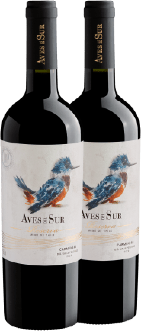 Kit 2 Aves Del Sur Carménère Reserva Valle Pencahue D.O.