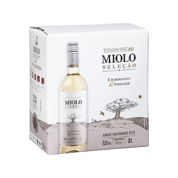 Vinho Branco Brasileiro Miolo Seleção Chardonnay & Viognier Bag in Box 3L